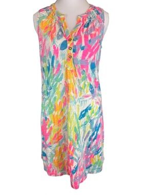 Lilly Pulitzer Essie Dress XS Sparkling Sands Pink Blue Sleeveless NEW